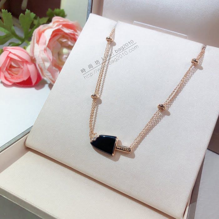 Bvlgari飾品 寶格麗雪糕項鏈 BVLGARI寶格麗最新霜淇淋項鏈 鑲嵌黑瑪瑙  zgbq3345